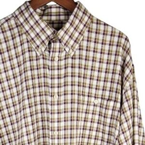 Orvis Plaid Button Down Shirt Long Sleeve Casual Men's‎ XXL Made in India